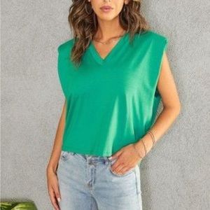 NWT, Women’s Venti6 Sleeveless Blouse in Kelly Green, Size L